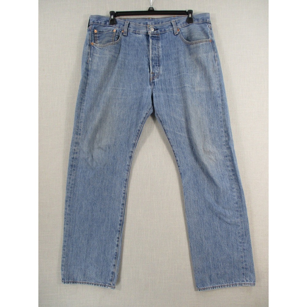 Levis 501‎ Original Fit Button Fly Light Wash Straight Leg Jeans Mens 40x31